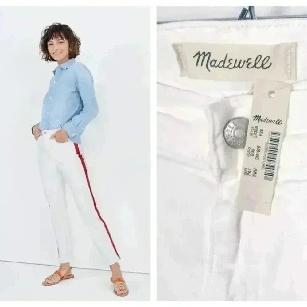 Madewell‎ Petite Stovepipe Jeans Tuxedo Stripe 26P